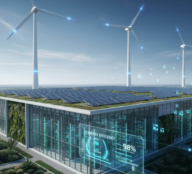 Modern data center powered by renewable energy